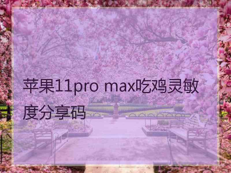 苹果11pro max吃鸡灵敏度分享码