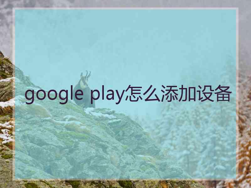 google play怎么添加设备