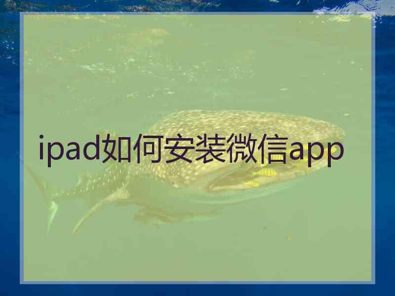 ipad如何安装微信app