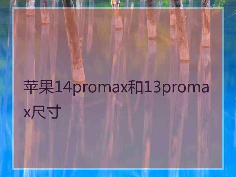 苹果14promax和13promax尺寸