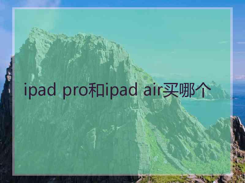 ipad pro和ipad air买哪个