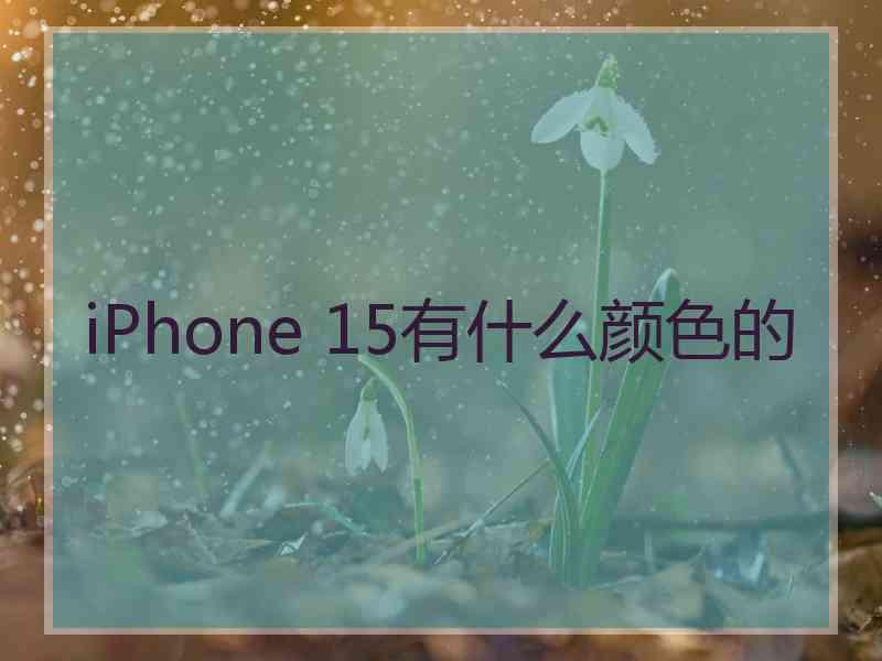 iPhone 15有什么颜色的