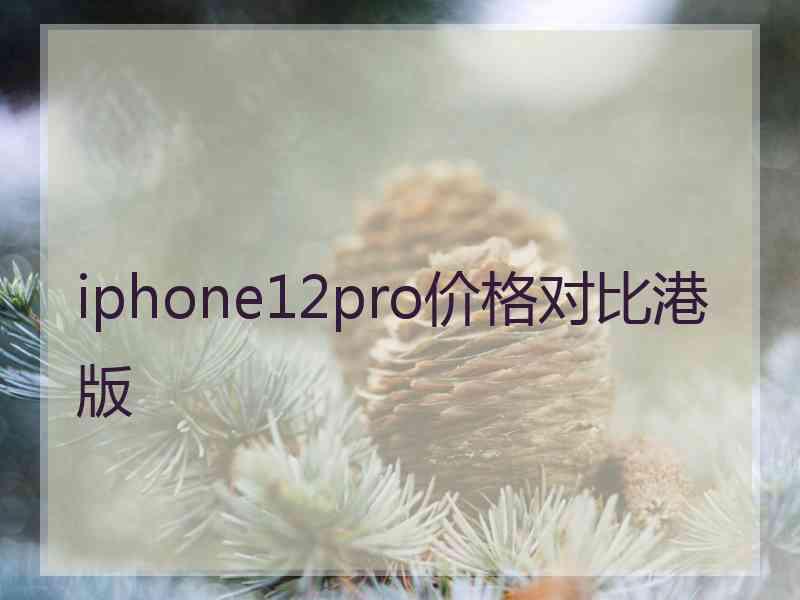 iphone12pro价格对比港版