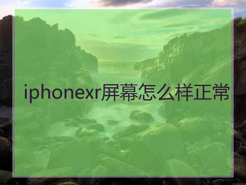 iphonexr屏幕怎么样正常