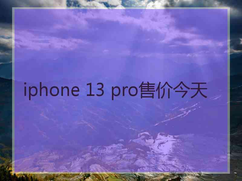 iphone 13 pro售价今天