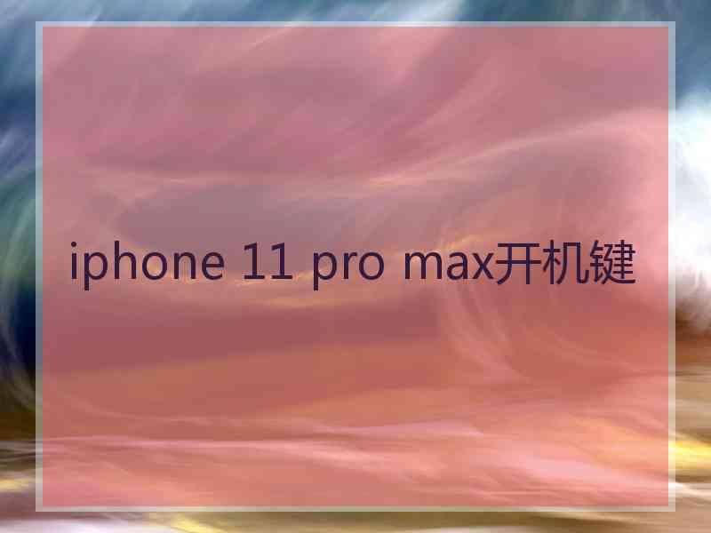 iphone 11 pro max开机键