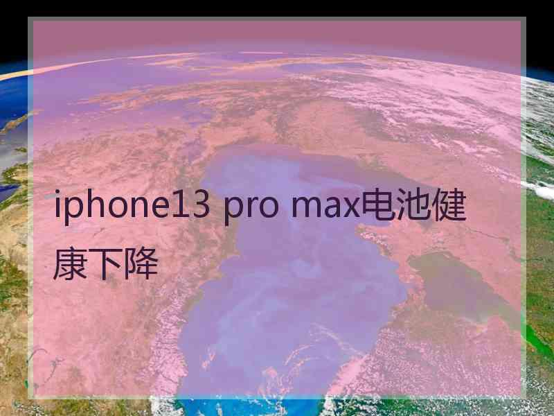 iphone13 pro max电池健康下降