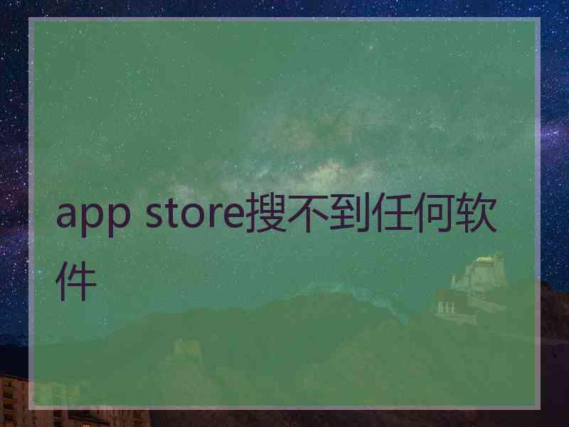 app store搜不到任何软件