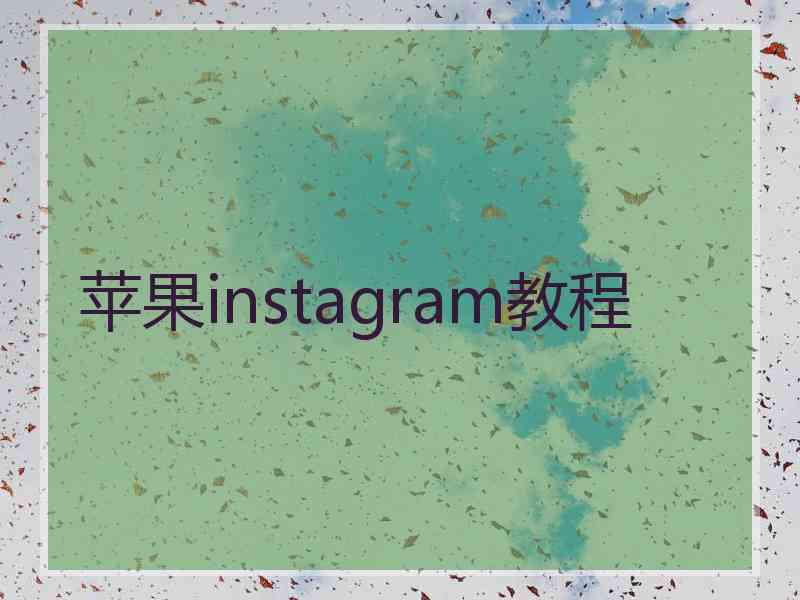 苹果instagram教程