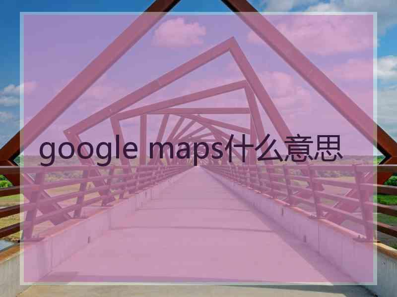 google maps什么意思