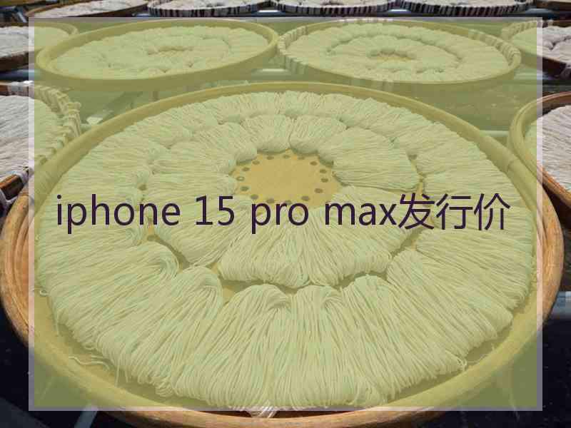 iphone 15 pro max发行价