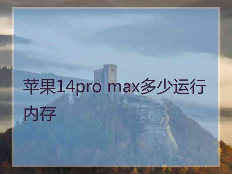 苹果14pro max多少运行内存