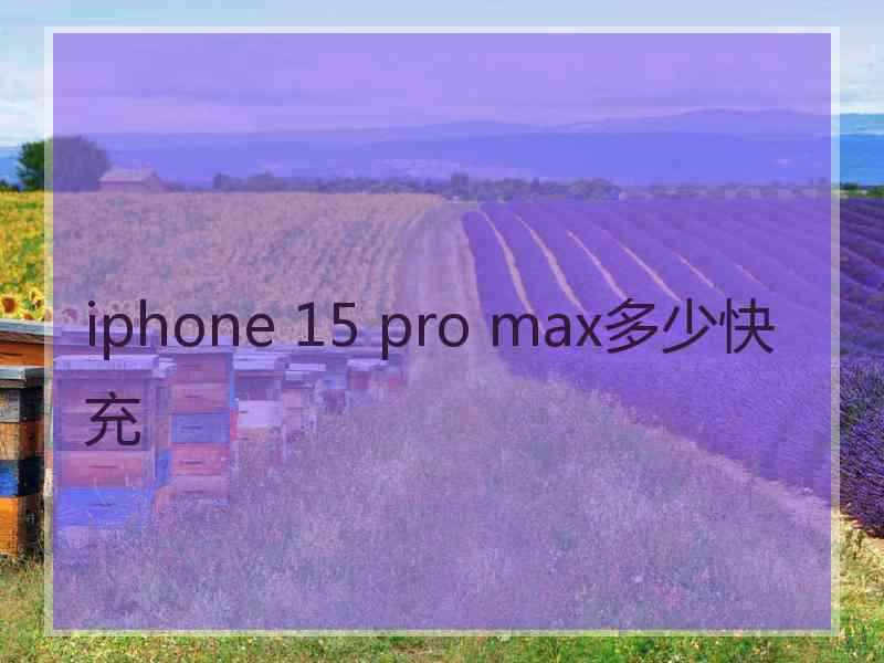 iphone 15 pro max多少快充