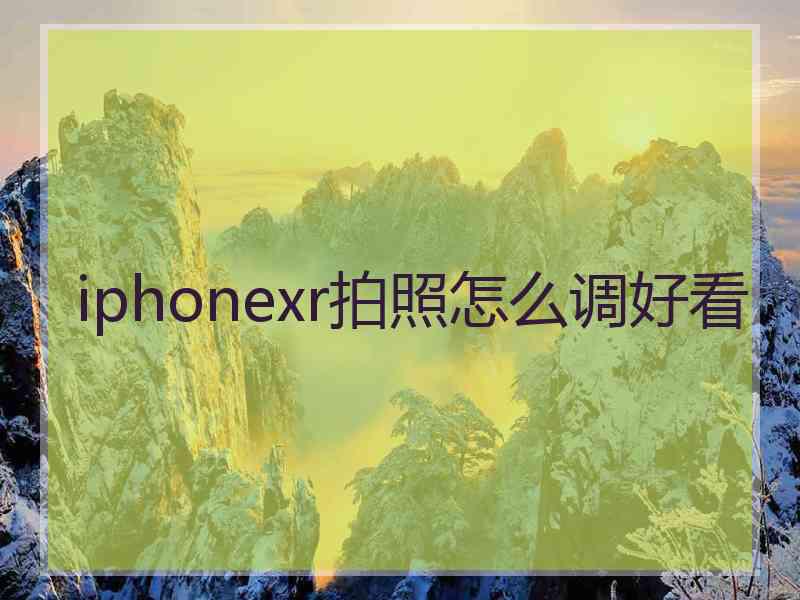 iphonexr拍照怎么调好看