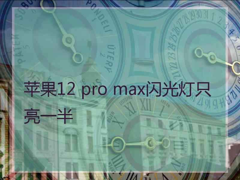 苹果12 pro max闪光灯只亮一半