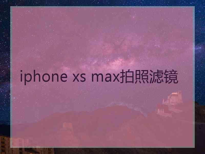 iphone xs max拍照滤镜