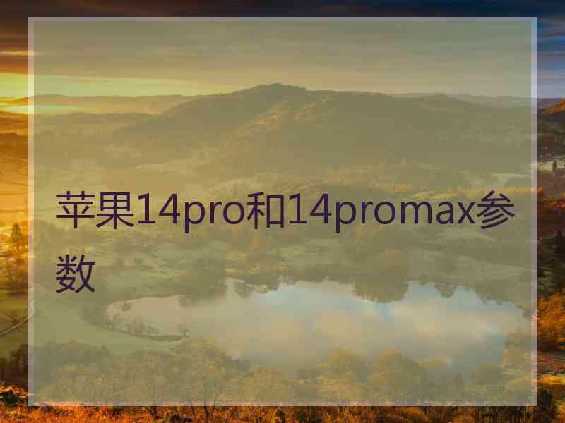 苹果14pro和14promax参数