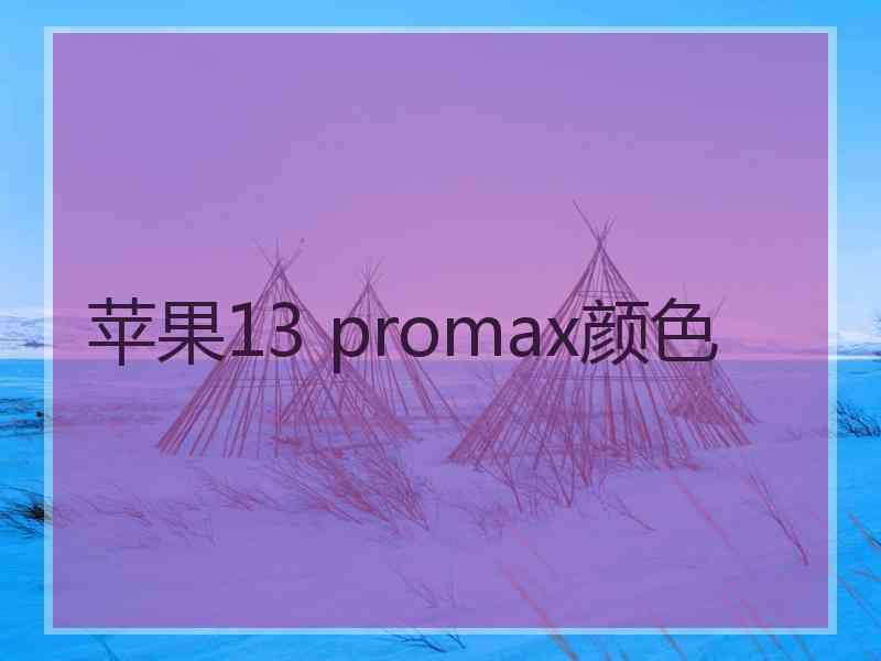 苹果13 promax颜色