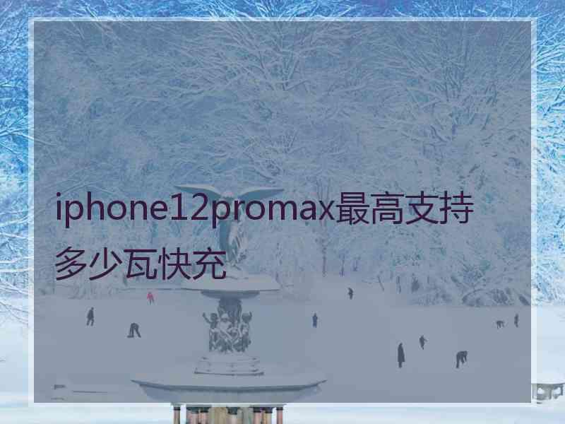 iphone12promax最高支持多少瓦快充