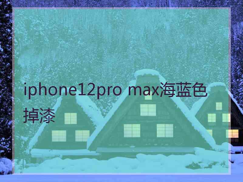 iphone12pro max海蓝色掉漆