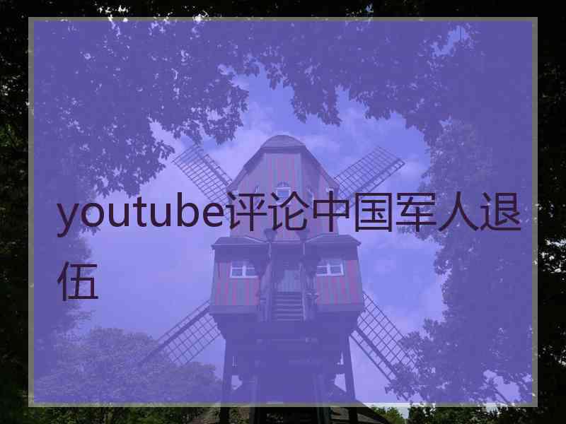 youtube评论中国军人退伍