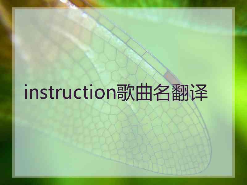 instruction歌曲名翻译