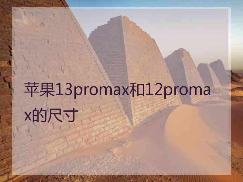 苹果13promax和12promax的尺寸