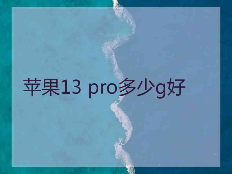 苹果13 pro多少g好