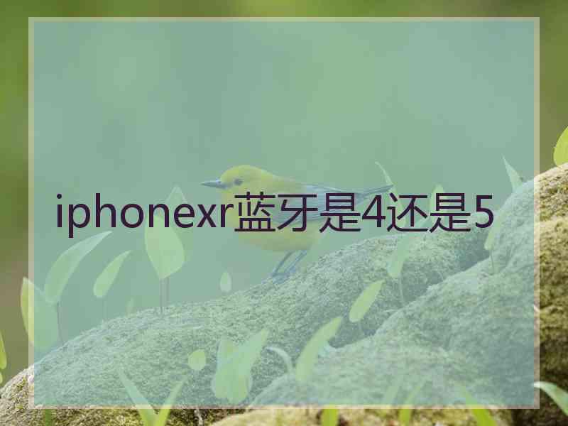 iphonexr蓝牙是4还是5