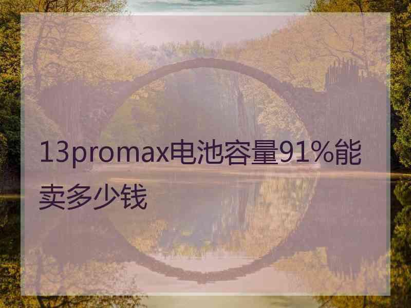 13promax电池容量91%能卖多少钱