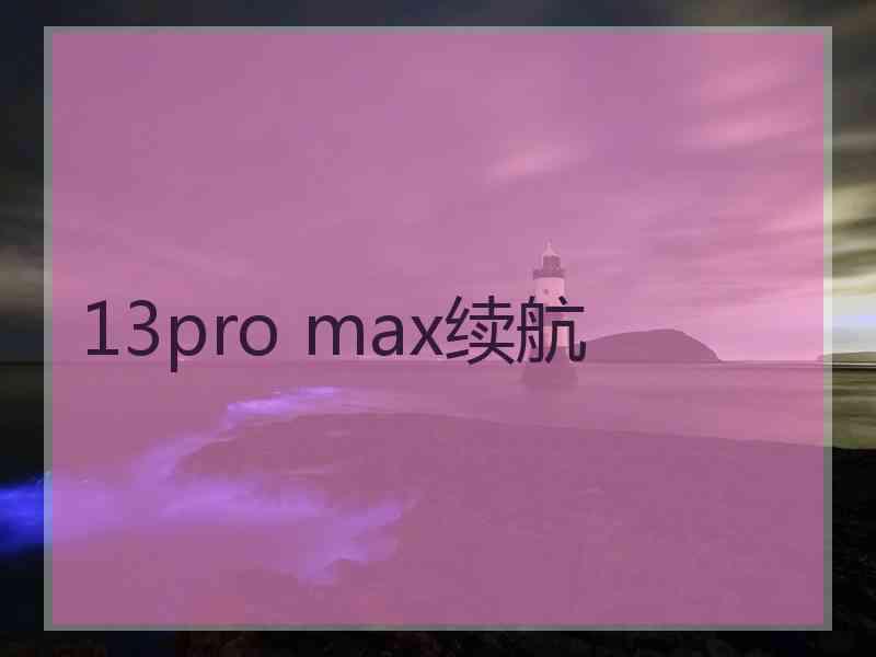 13pro max续航