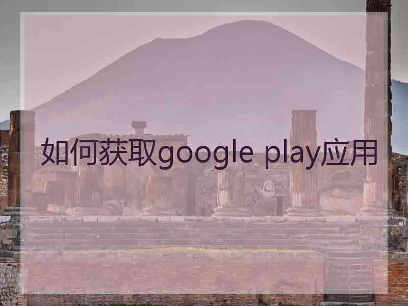 如何获取google play应用