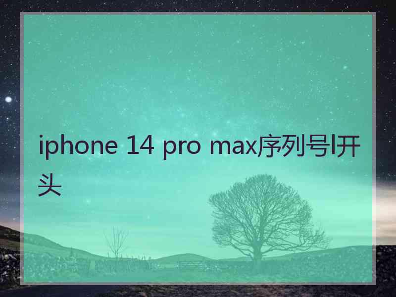 iphone 14 pro max序列号l开头