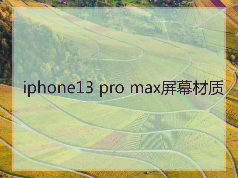 iphone13 pro max屏幕材质