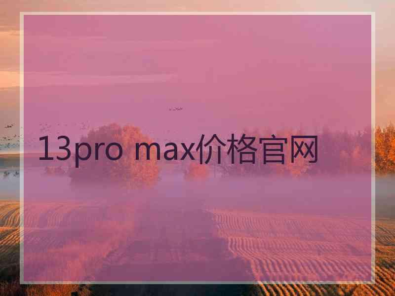 13pro max价格官网