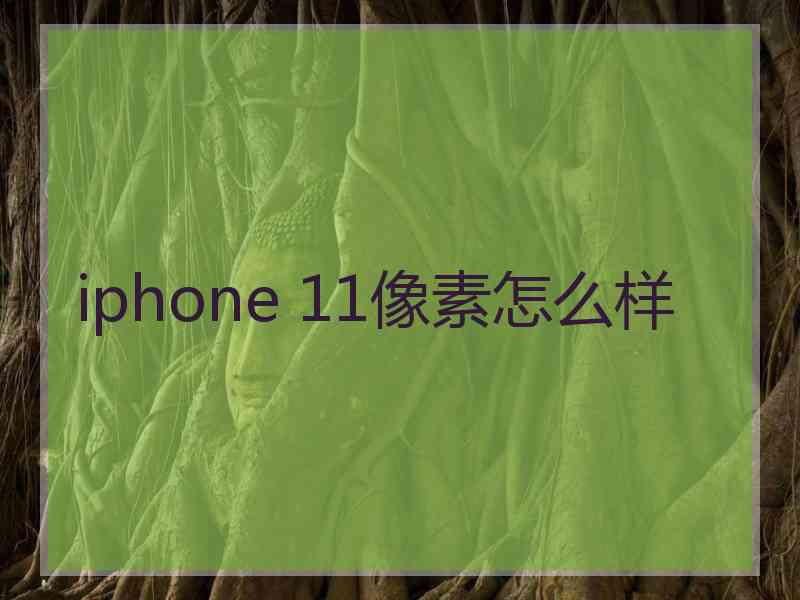 iphone 11像素怎么样