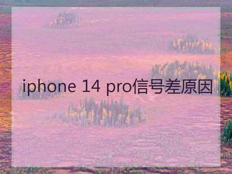 iphone 14 pro信号差原因