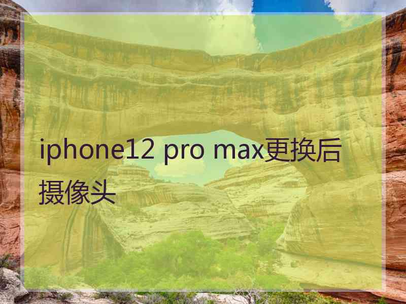 iphone12 pro max更换后摄像头