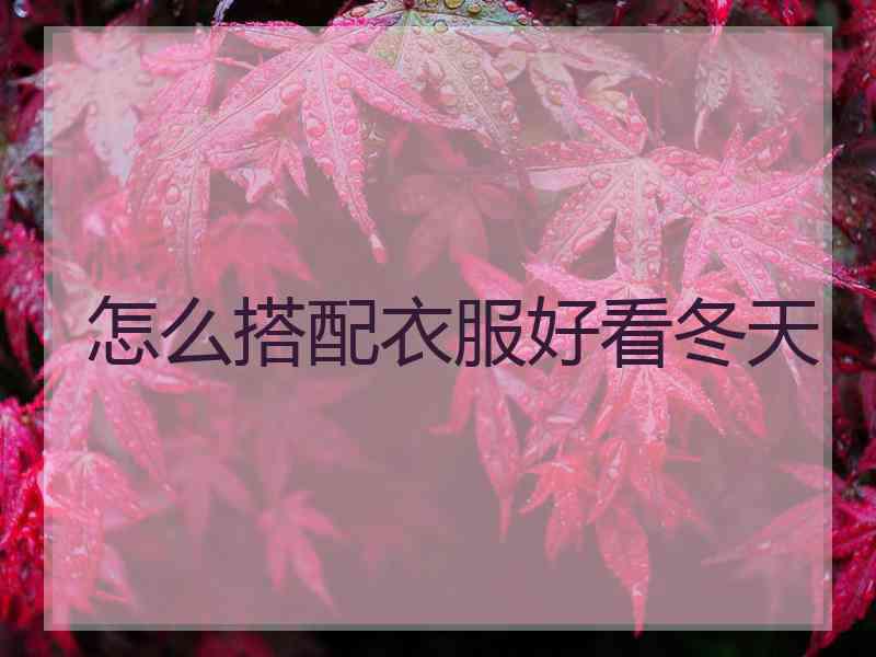 怎么搭配衣服好看冬天