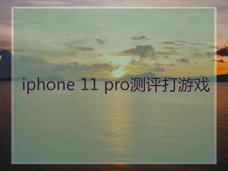 iphone 11 pro测评打游戏