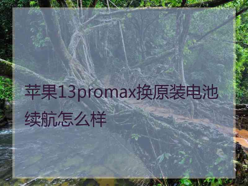 苹果13promax换原装电池续航怎么样