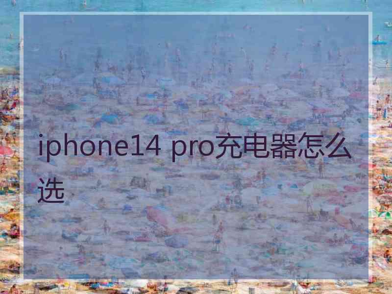 iphone14 pro充电器怎么选