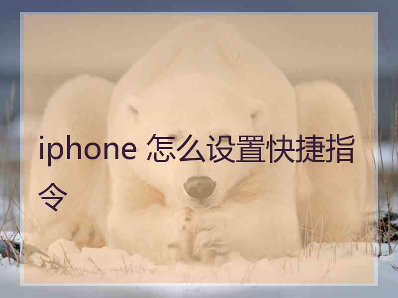 iphone 怎么设置快捷指令