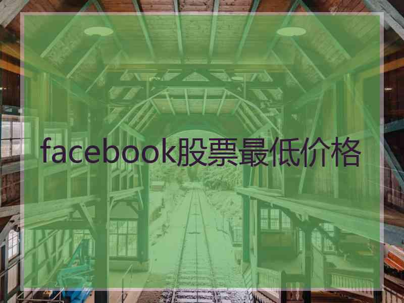 facebook股票最低价格