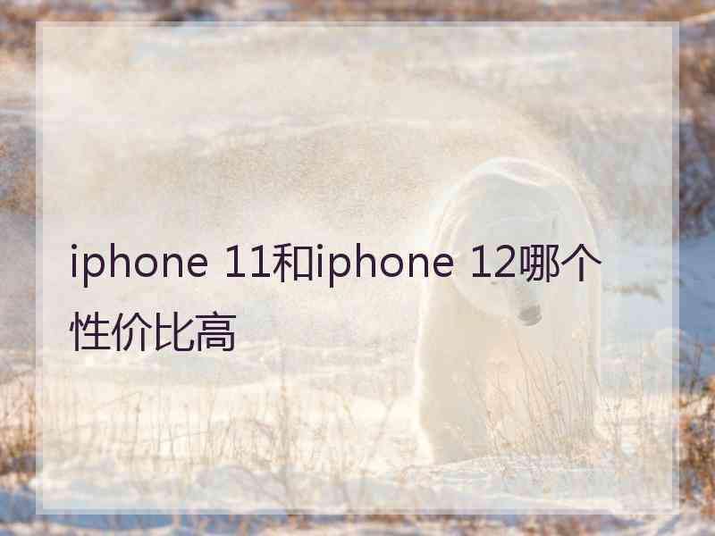 iphone 11和iphone 12哪个性价比高