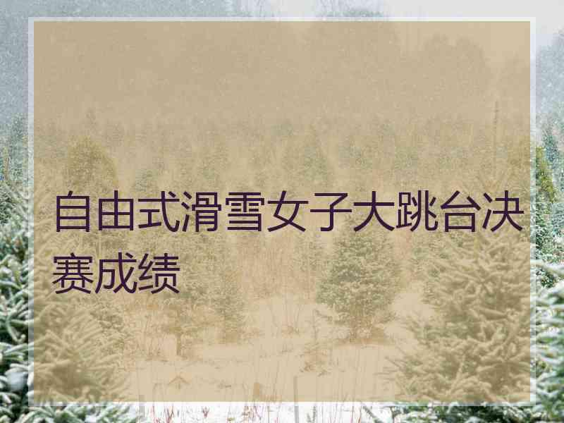 自由式滑雪女子大跳台决赛成绩