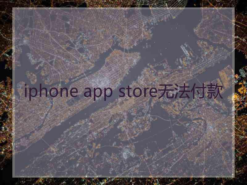 iphone app store无法付款