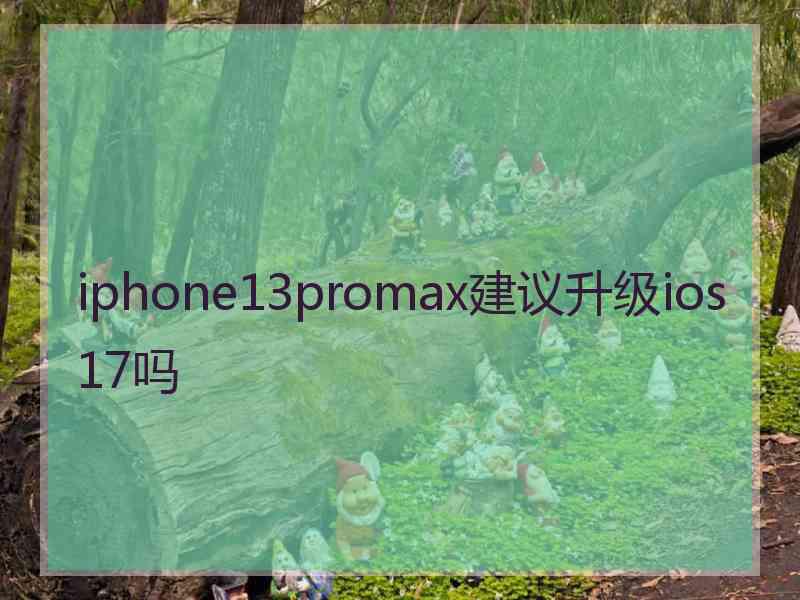 iphone13promax建议升级ios17吗