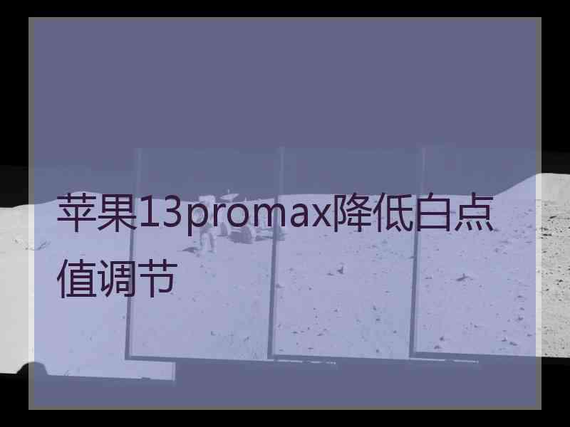 苹果13promax降低白点值调节