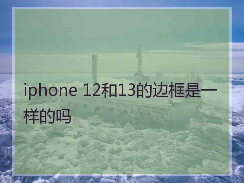 iphone 12和13的边框是一样的吗